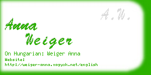 anna weiger business card